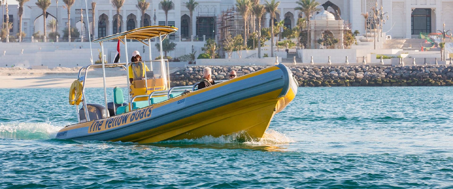 yellow boats ride - abu dhabi - water sports